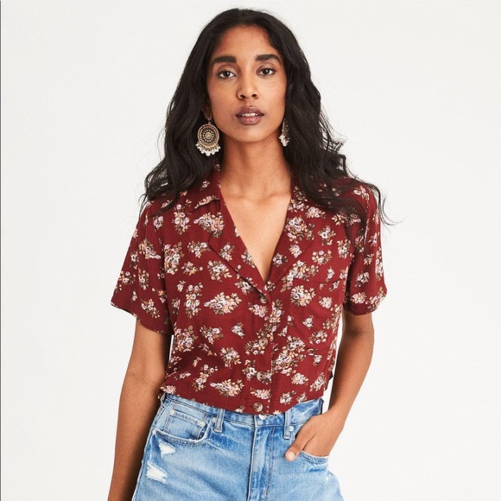 ae cropped button up top